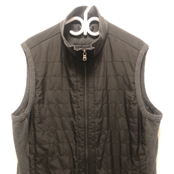 Banana Republic Vest Fall Winter Zip Black Grey XL - Picture 2 of 4